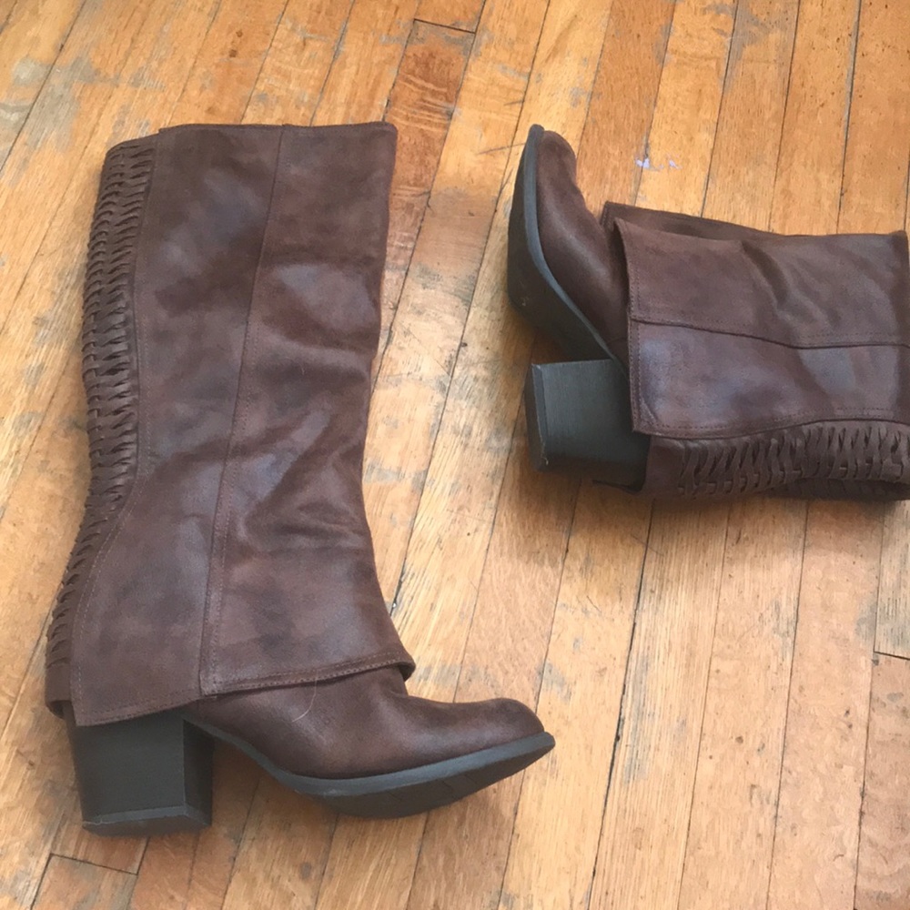 Knee high brown boots